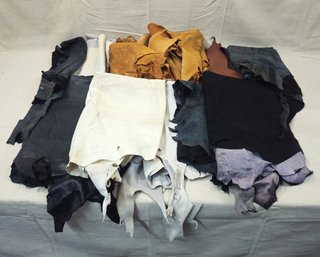 Assorted Leather Remnants Group