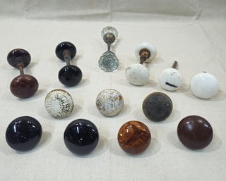 Assorted Antique Metal, Porcelain, & Glass Doorknobs Group