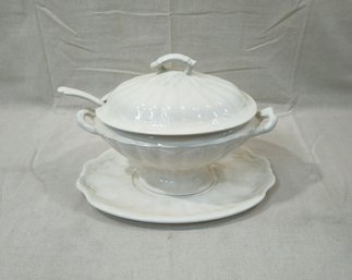 Antique Wilkinson White Ironstone Tureen Set