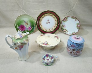 Assorted Antique & Vintage Floral Decorated Limoge And Other China Articles Group