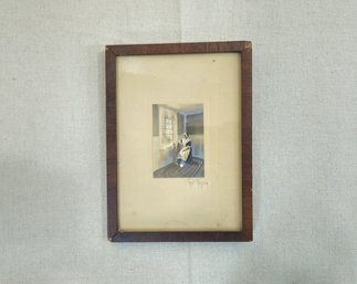 Antique Framed Fred Thompson Hand Colored Photo Signed