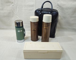 Assorted Vintage Thermos & Alladin Stanley Flask Containers Group