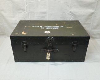 Vintage Military Footlocker Trunk