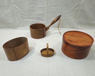 Assorted Vintage Shaker-style Wooden Ware Group