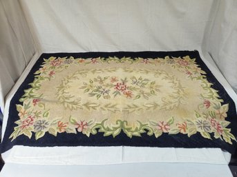 Vintage Rectangular Hooked Area Rug