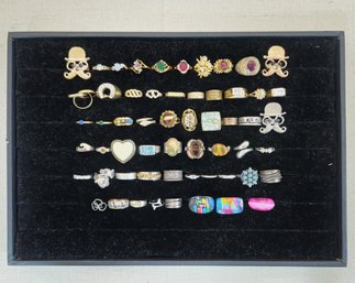 Assorted Vintage Costume Jewelry Rings Group