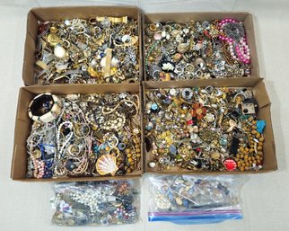 Assorted Costume Jewelry Parts & Pieces Group