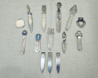 Assorted Vintage Silver Plate Bookmarks Group
