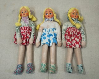 Assorted Vintage Polish Composition And Cloth Dolls Group