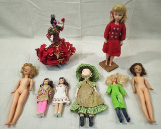 Assorted Vintage Hard Plastic Dolls Group