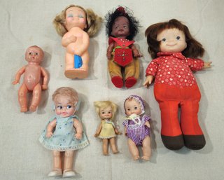 Assorted Vintage Plastic & Rubber Play Dolls Group