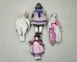 Assorted Antique Or Vintage Porcelain Dolls Group