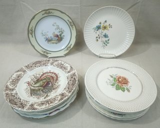 Assorted Vintage Ceramic Dinner Plates Group