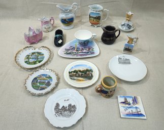 Assorted Vintage Ceramic Souvenir Articles Group