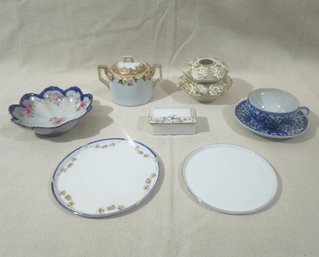 Assorted Antique Nippon Hand Painted Ceramic Articles Group
