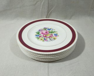 Vintage Fondeville Ambassader Ware Rose Floral Dinner Plates Group