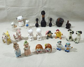 Assorted Vintage Figural Ceramic Salt & Pepper Sets Group