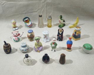 Assorted Vintage Individual Unmatched Salt Or Pepper Shakers Group