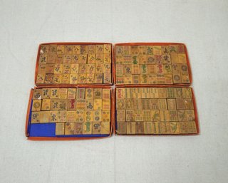 Vintage Mahjong Wooden Tile Game