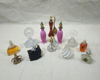 Assorted Antique & Vintage Glass Perfume Bottles Group