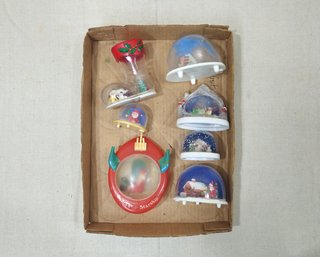 Assorted Vintage Plastic Christmas Snow Globes Group