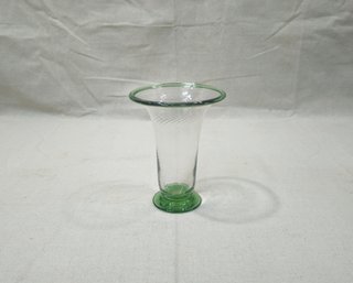 Vintage Handblown Wrythen Swirl Art Glass Bud Vase (UV Reactive)