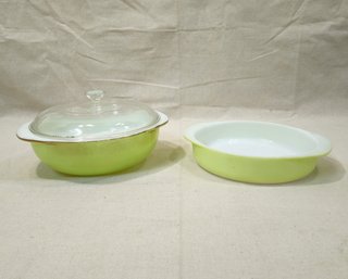 Assorted Pyrex Lime Green Ovenware Group