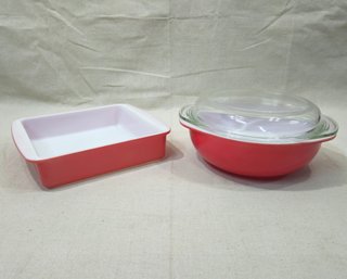 Assorted Pyrex Flamingo Pink Ovenware Group