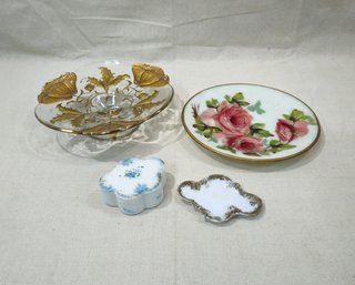 Assorted Antique Late Victorian Art Glassware Group