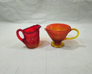 Assorted Vintage Amberina Glassware Group