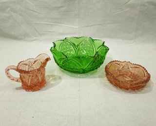 Assorted Vintage Depression Era Replica Prescut Glassware Group