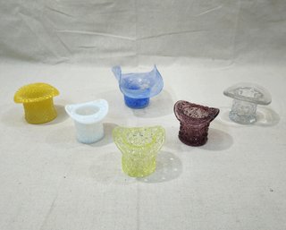 Assorted Vintage Novelty Glass Hats Group (UV Reactive)