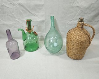 Assorted Antique & Vintage Demijohn & Other Bottles Group