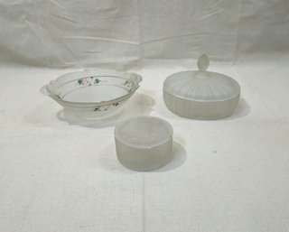 Assorted Vintage Frosted Glassware Group