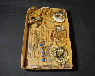 Assorted Vintage Costume Jewelry Bracelets & Bangles Group