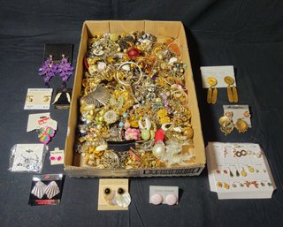 Assorted Vintage Costume Jewelry Earrings Group