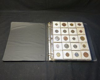 Assorted African & France Foreign Coins Binder