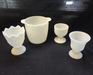 Assorted Vintage Milk Glass Articles Group