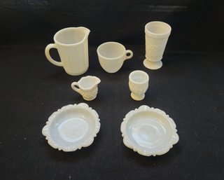 Assorted Vintage Milk Glass Articles Group