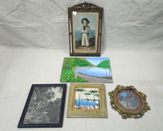 Antique Framed Stevenson Mezzotint King Edward VII As Prince Of Wales And Other Vintage Framed Wall Art Group