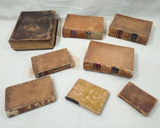 Assorted Antique 19th Century Leather Bound Books Group