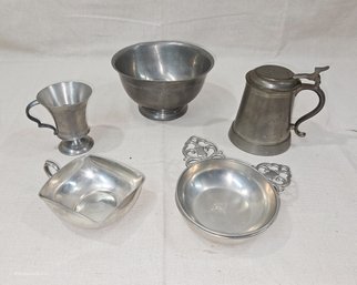Assorted Vintage Pewter Metalware Group