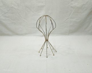 Vintage Gold-Tone Brass Wire Wig/Hat Stand