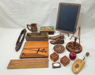 Assorted Vintage Decorative Woodenware Group