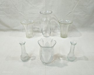 Assorted Vintage Glass Vases Group