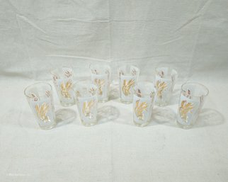 Vintage Libby Golden Foliage Glass Drinkware Set