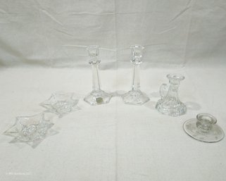 Assorted Vintage Glass Candlestick Sets Group