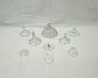 Assorted Vintage Misc. Glass Lids Group