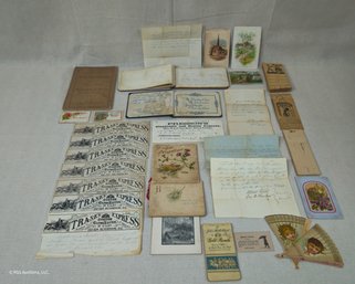 Assorted Antique 19th & Early 20th Century Ephemera Group