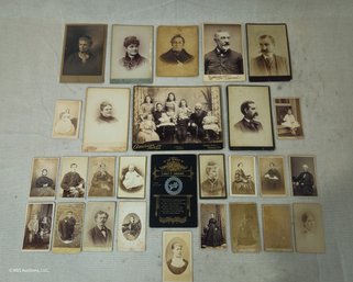 Assorted Antique Cabinet Card & CDV Photos Group